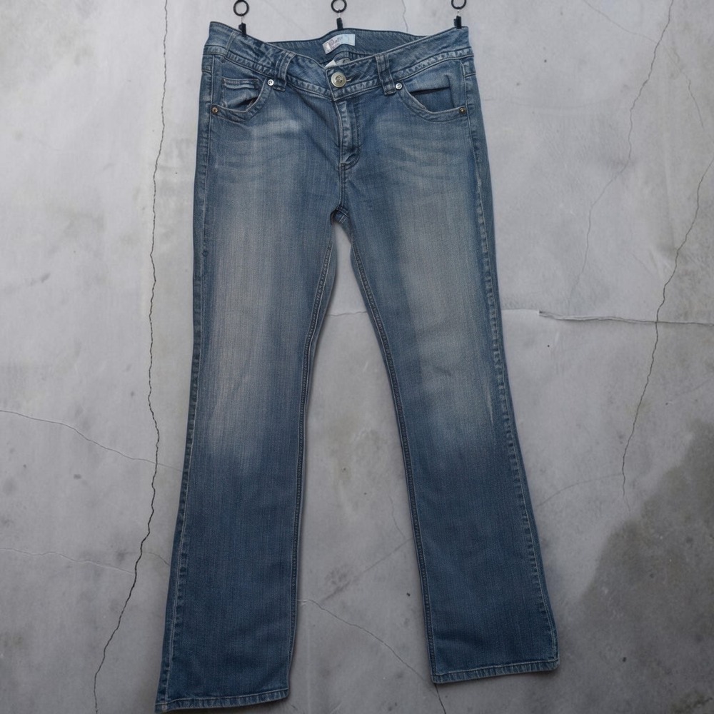 Size 13 Candies Bootcut Jeans Blue Winged Embroidered Sequin Pockets Y2K LCP22A